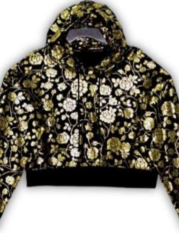 Allover Foil Print Hoodie